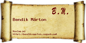 Bendik Márton névjegykártya