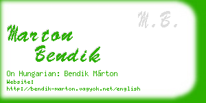 marton bendik business card