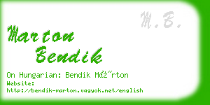 marton bendik business card